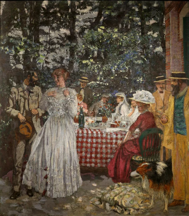 La terraza en Vasouy, el almuerzo, Édouard Vuillard