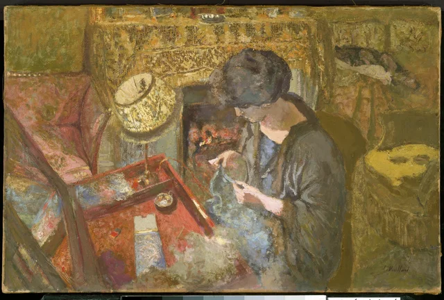 The Small Drawing-Room: Madame Hessel at Her Sewing Table, Édouard Vuillard