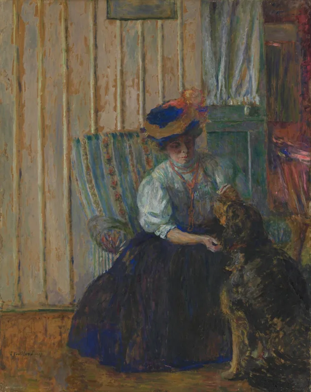 Madame Bonnard with Her Dog, Rue Douai, Édouard Vuillard