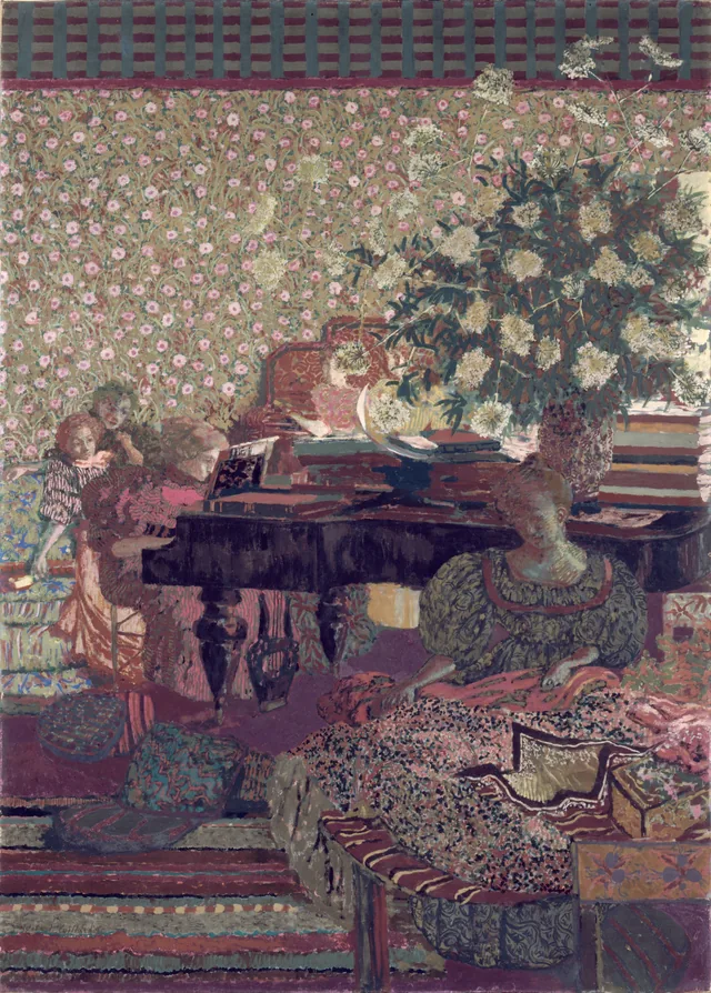 Personnages dans un intérieur. La musique
