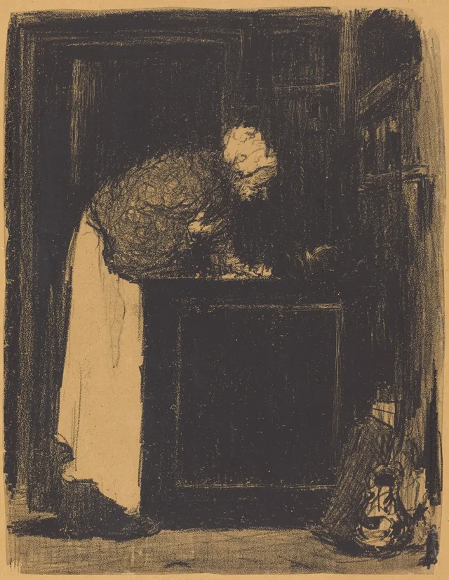 Vieille femme au fourneau