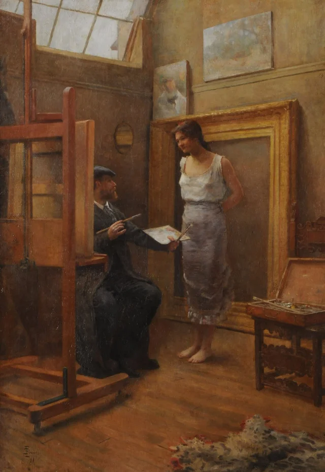 En el taller, Eduardo Sívori