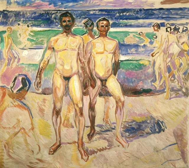 Hombres bañándose