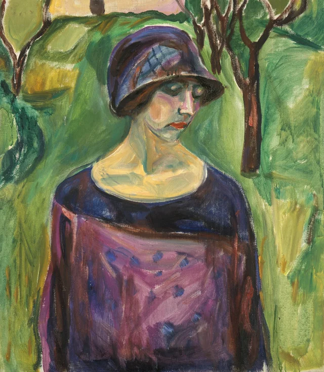 Birgit Prestøe en el jardín