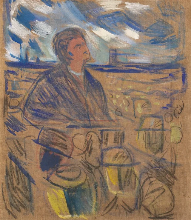 Bjørnstjerne Bjørnson dirigiéndose al pueblo