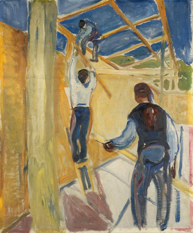Building Workers in the Studio, Edvard Munch