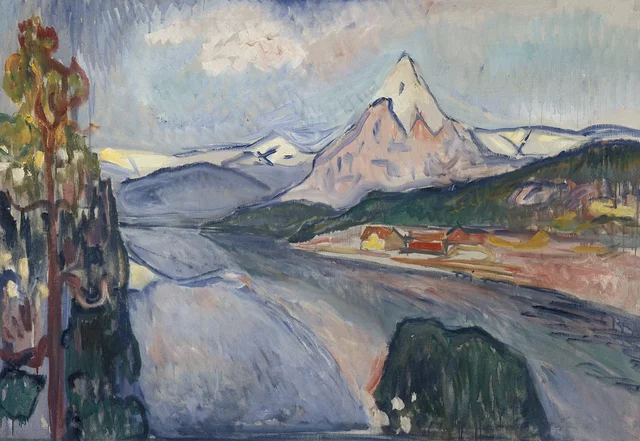 Paisaje de fiordo. Boceto de decorado para Espectros