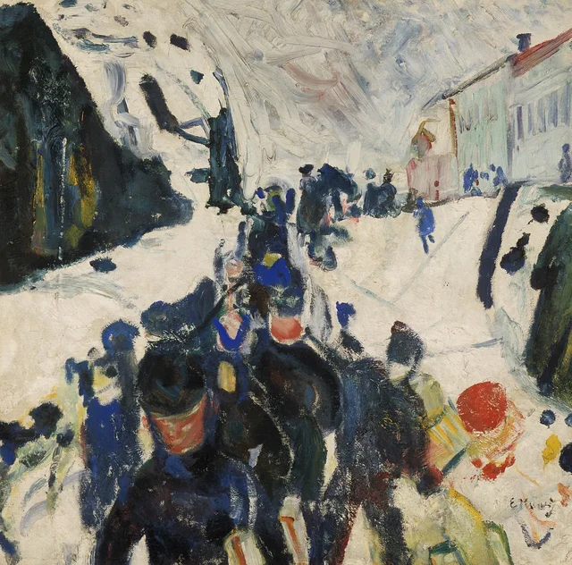 Caminantes en la nieve