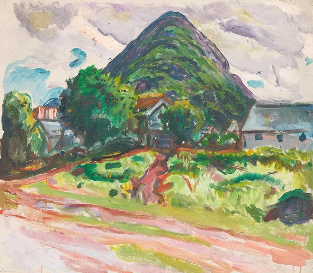 Casa con montaña al fondo