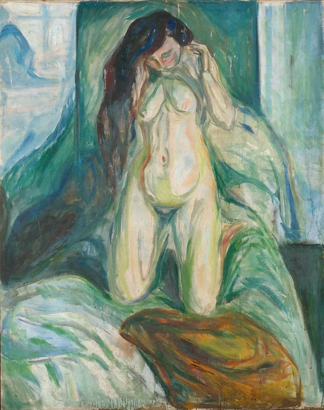Desnudo arrodillado