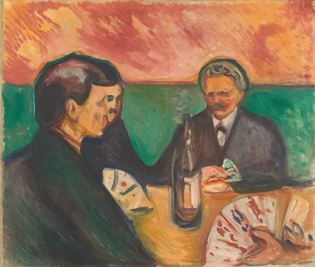 Jugadores de cartas en Elgersburg, Edvard Munch