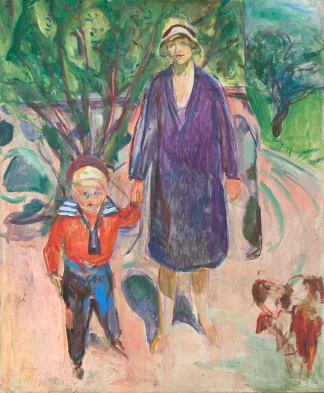 Mujer con un niño pequeño