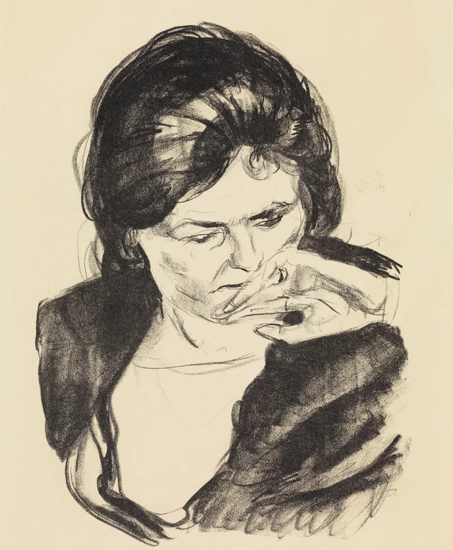 Mujer con la mano en la boca