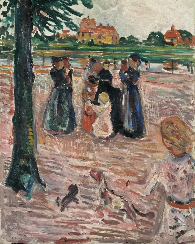 Mulheres e crianças em Warnemünde