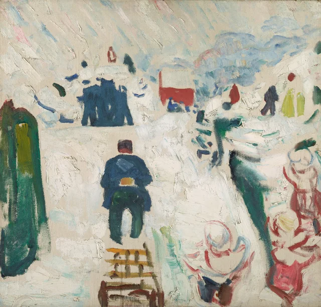 Hombre con trineo, Edvard Munch