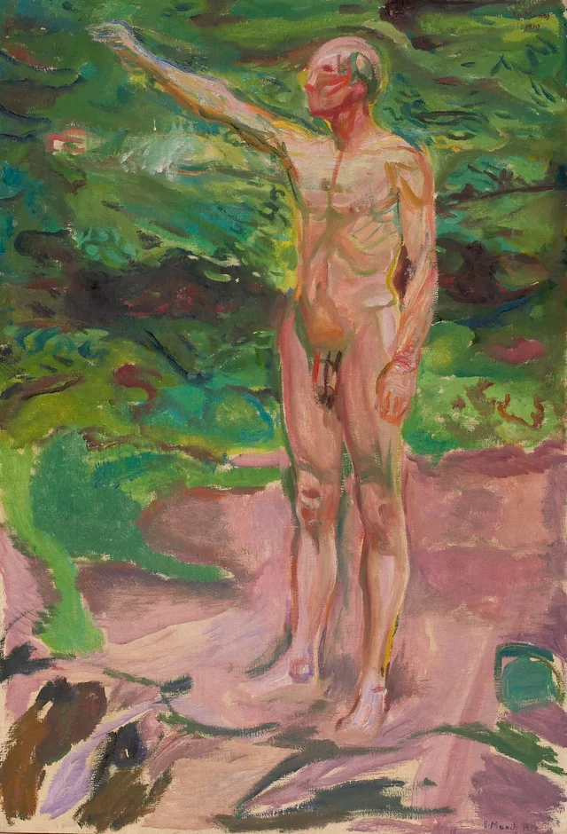 Desnudo masculino en el bosque