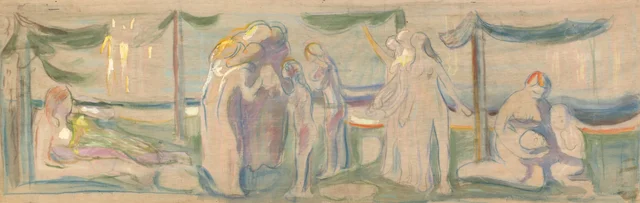 Figuras desnudas en la playa