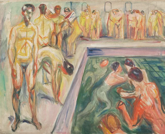 Naked Men in Swimming Pool, Edvard Munch
