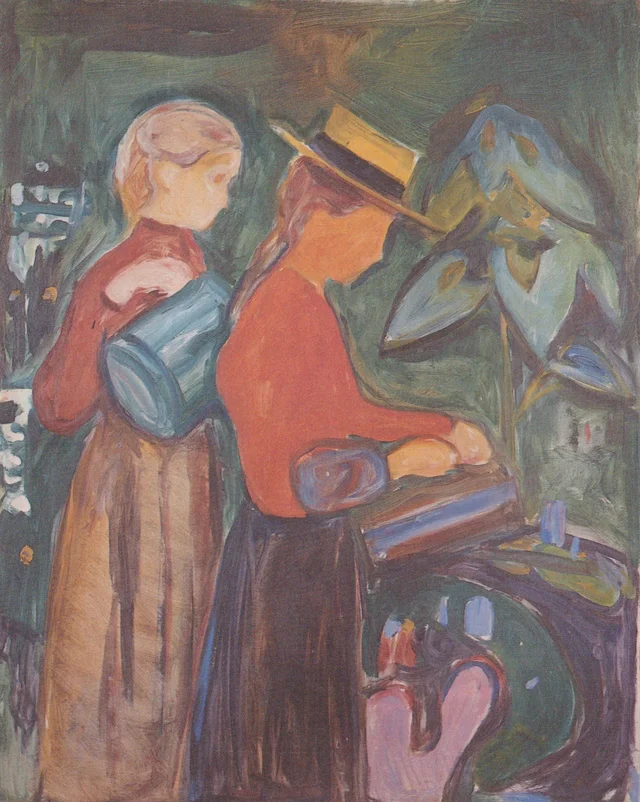 Niñas regando flores (el friso Linde)