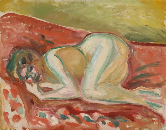 Desnudo acurrucado