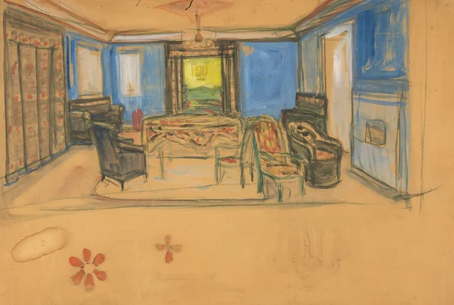 Boceto de decorado para Hedda Gabler de Henrik Ibsen