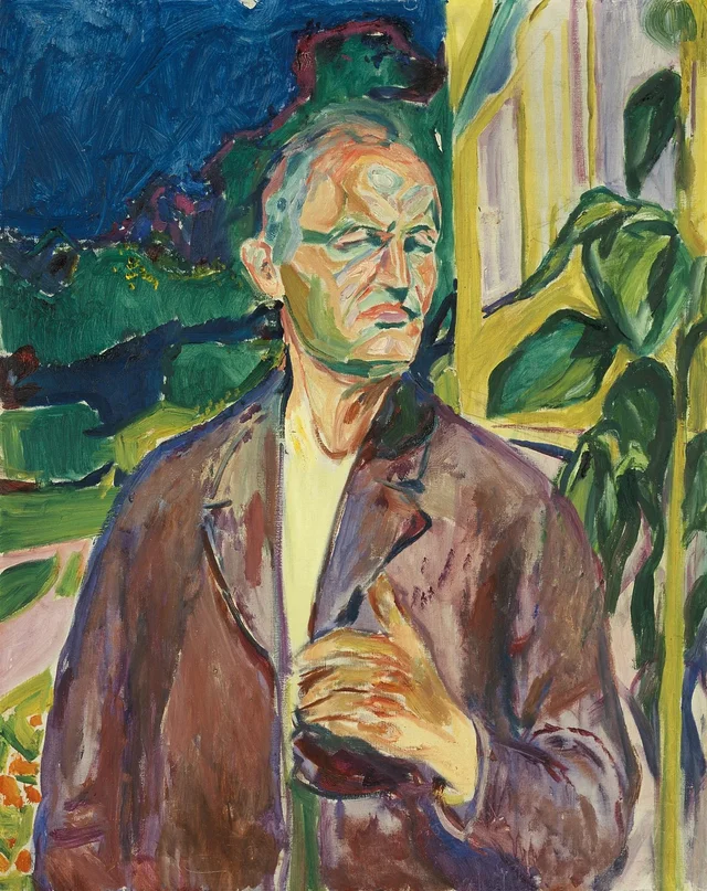 Autorretrato ante el muro de la casa