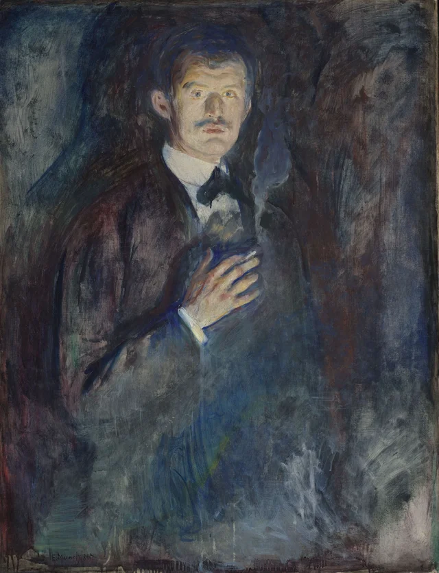 Autorretrato con cigarrillo