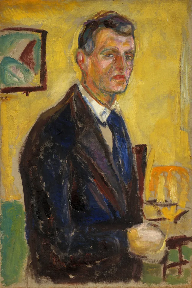 Autorretrato sobre fondo amarillo