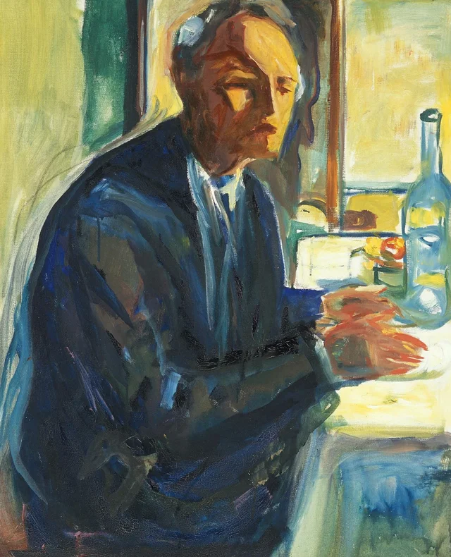 Self-Portrait at the Wedding Table, Edvard Munch