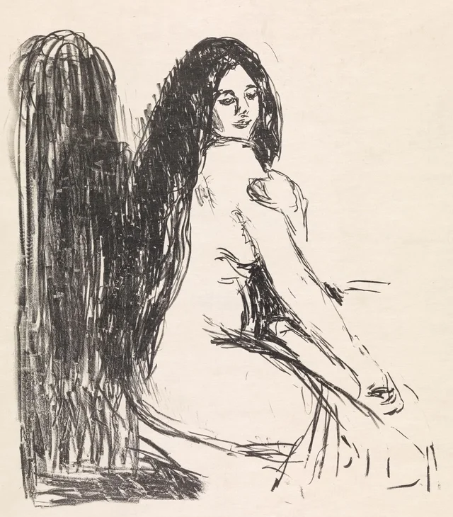 Desnudo sentado. La pulga, Edvard Munch