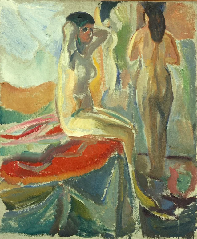 Desnudos femeninos, sentado y de pie