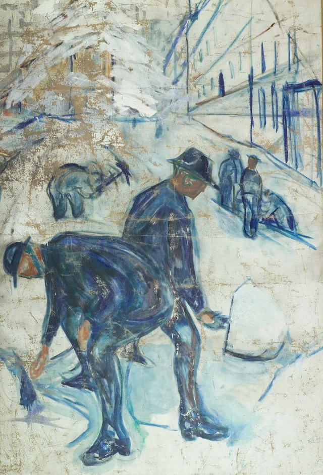 Removedores de neve no canteiro de obras, Edvard Munch