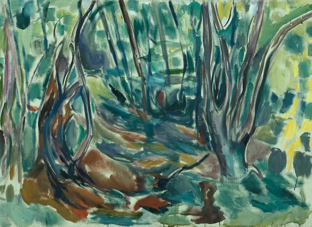 Bosque de olmos en verano