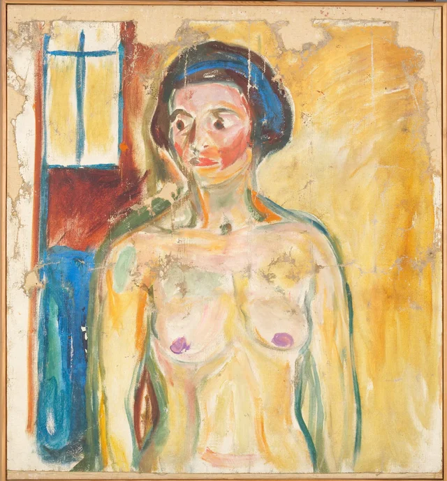 立つ裸婦、半身