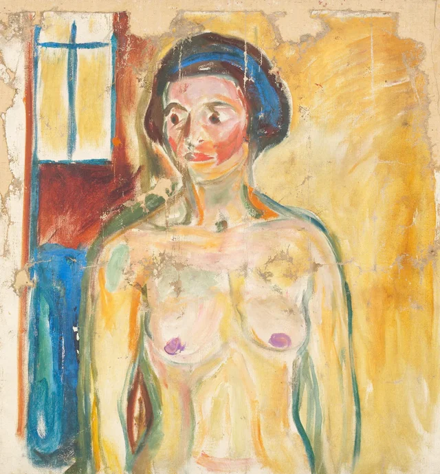 Desnudo de pie, a media figura