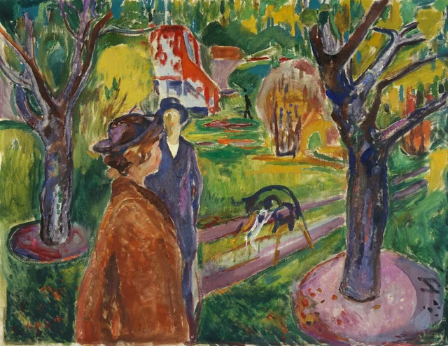 Dos mujeres en el jardín