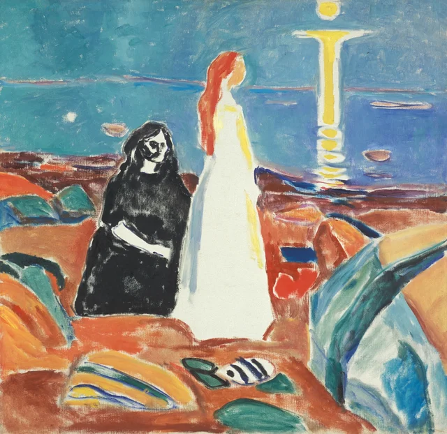 Dos mujeres en la orilla