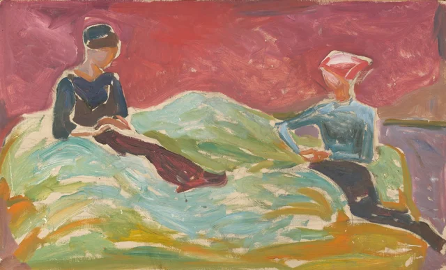 Dos mujeres sentadas
