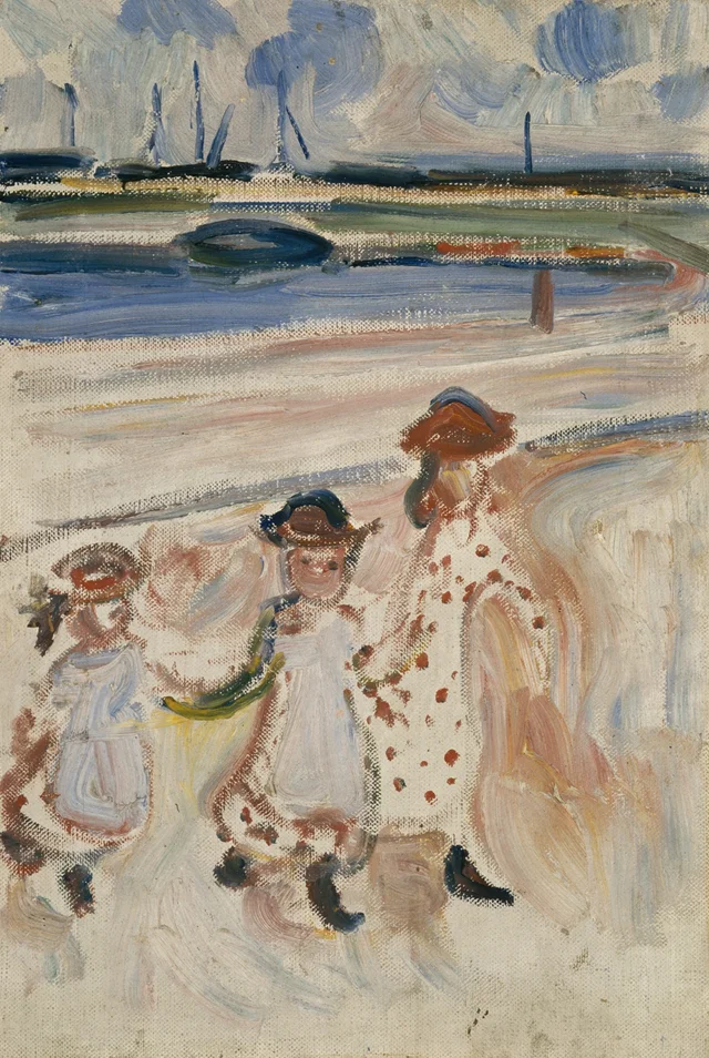 Tres niñas en la playa