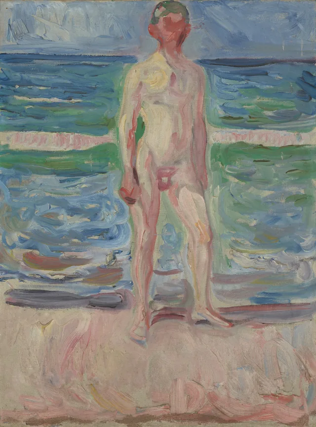 浜辺の若い男