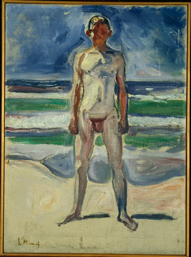 浜辺の若い男