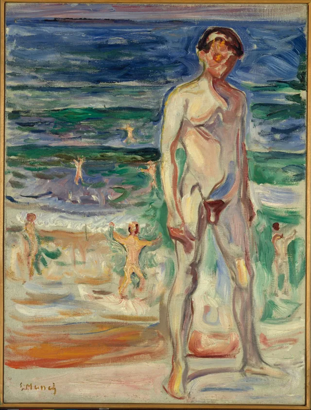 浜辺の若い男