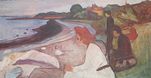 Jóvenes en la playa (friso Linde)