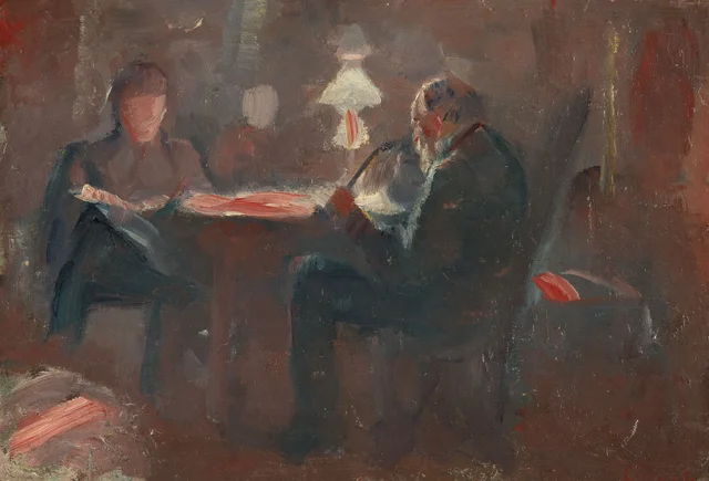 Autour de la lampe à pétrole, Edvard Munch