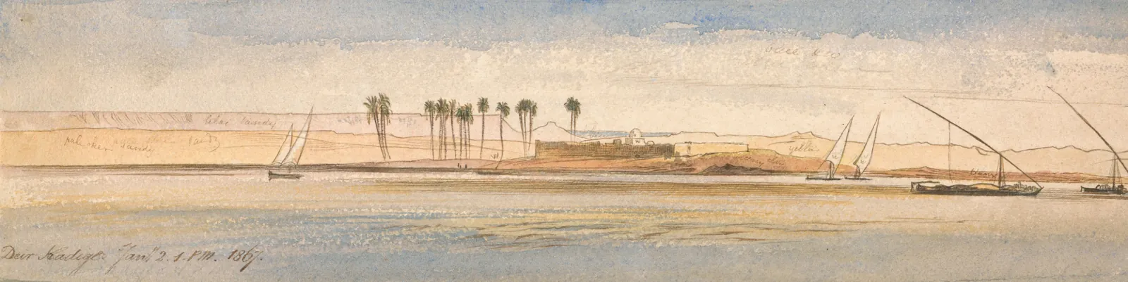 Deir Kadige, 13:00 h, 2 de enero de 1867, Edward Lear