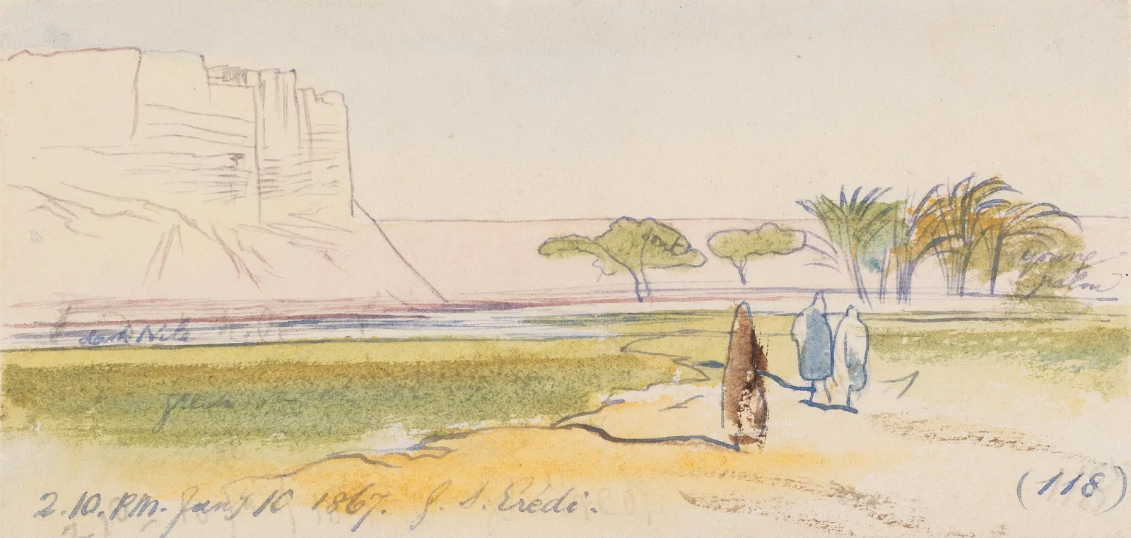Gebel S. Eredi, 14:10 h, 10 de enero de 1867 (118), Edward Lear