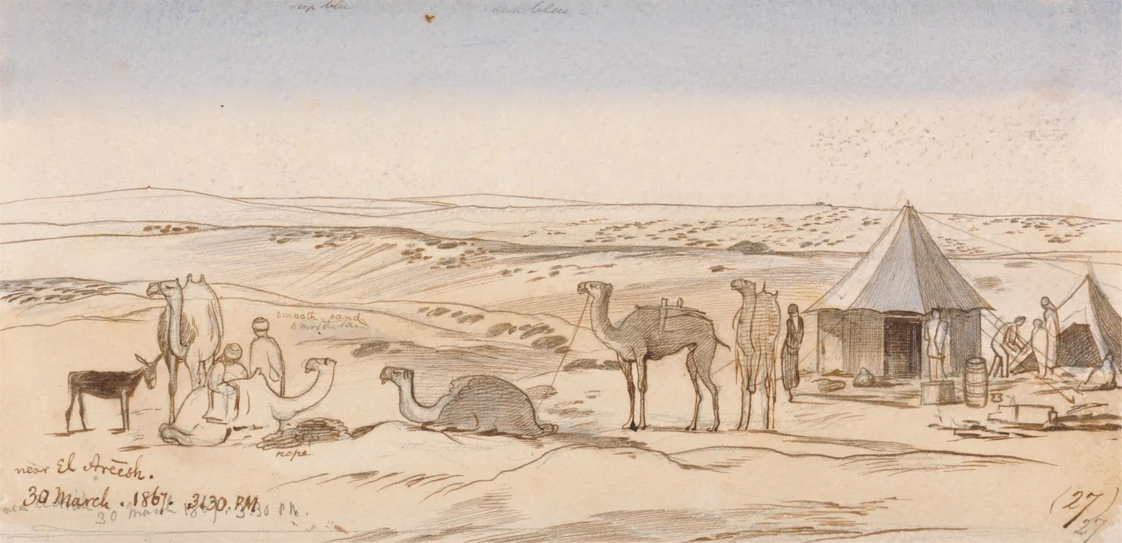 Cerca de El Areesh, 15:30 h, 30 de marzo de 1867 (27), Edward Lear