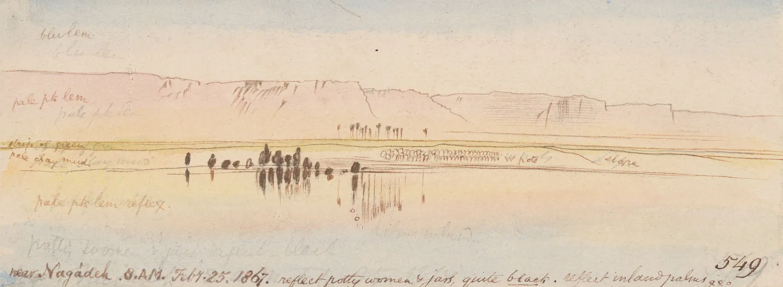 Cerca de Negadeh, 8:00 h, 25 de febrero de 1867 (549), Edward Lear