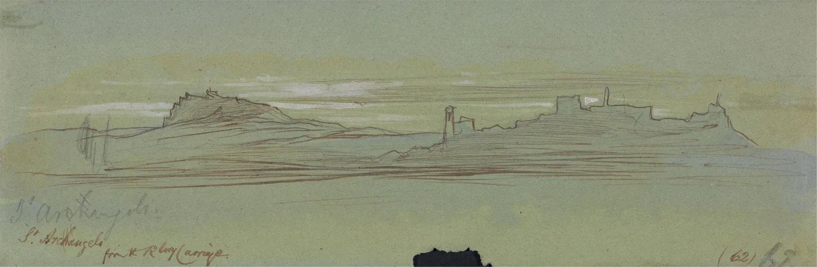 Sant'Arcangelo, visto desde la ventanilla del vagón, Edward Lear