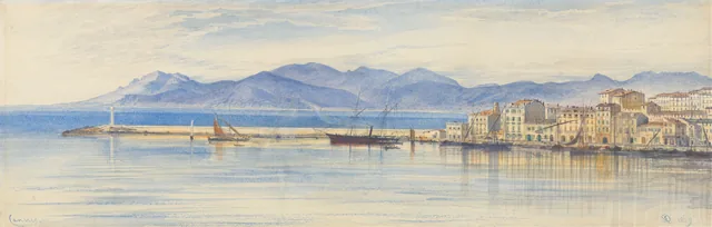 Vista do porto de Cannes, Edward Lear